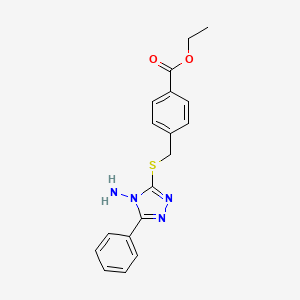 molecular formula C18H18N4O2S B4953137 ethyl 4-(((4-amino-5-phenyl-4H-1,2,4-triazol-3-yl)thio)methyl)benzoate 
