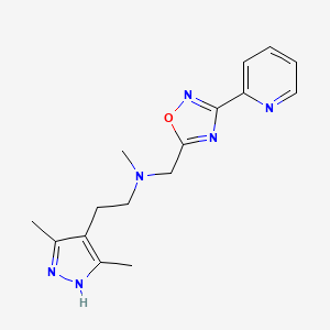 molecular formula C16H20N6O B4953145 2-(3,5-dimethyl-1H-pyrazol-4-yl)-N-methyl-N-[(3-pyridin-2-yl-1,2,4-oxadiazol-5-yl)methyl]ethanamine 