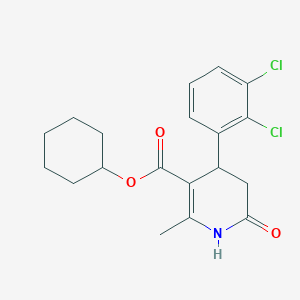 molecular formula C19H21Cl2NO3 B4953198 Cyclohexyl 4-(2,3-dichlorophenyl)-2-methyl-6-oxo-1,4,5,6-tetrahydropyridine-3-carboxylate 
