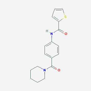 molecular formula C17H18N2O2S B495330 N-[4-(1-piperidinylcarbonyl)phenyl]-2-thiophenecarboxamide CAS No. 353468-01-6