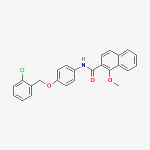 molecular formula C25H20ClNO3 B4953459 N-[4-[(2-chlorophenyl)methoxy]phenyl]-1-methoxynaphthalene-2-carboxamide 