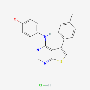 molecular formula C20H18ClN3OS B4953494 N-(4-methoxyphenyl)-5-(4-methylphenyl)thieno[2,3-d]pyrimidin-4-amine;hydrochloride 