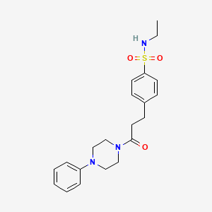 molecular formula C21H27N3O3S B4953525 N-ETHYL-4-[3-OXO-3-(4-PHENYLPIPERAZIN-1-YL)PROPYL]BENZENE-1-SULFONAMIDE 