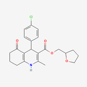 molecular formula C22H24ClNO4 B4953722 Tetrahydrofuran-2-ylmethyl 4-(4-chlorophenyl)-2-methyl-5-oxo-1,4,5,6,7,8-hexahydroquinoline-3-carboxylate 