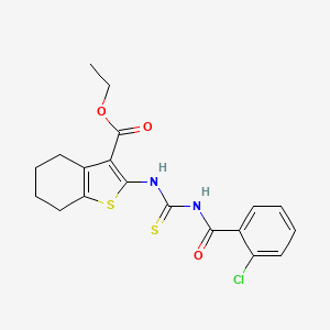molecular formula C19H19ClN2O3S2 B4953748 ETHYL 2-({[(2-CHLOROBENZOYL)AMINO]CARBOTHIOYL}AMINO)-4,5,6,7-TETRAHYDRO-1-BENZOTHIOPHENE-3-CARBOXYLATE 