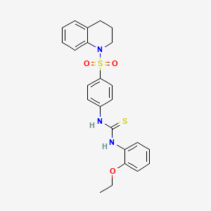 molecular formula C24H25N3O3S2 B4953917 N-[4-(3,4-dihydro-1(2H)-quinolinylsulfonyl)phenyl]-N'-(2-ethoxyphenyl)thiourea 