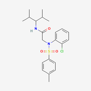 molecular formula C22H29ClN2O3S B4953938 N~2~-(2-chlorophenyl)-N~1~-(1-isopropyl-2-methylpropyl)-N~2~-[(4-methylphenyl)sulfonyl]glycinamide 