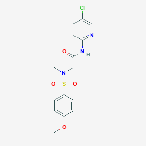 molecular formula C15H16ClN3O4S B4953959 N-(5-chloropyridin-2-yl)-2-[(4-methoxyphenyl)sulfonyl-methylamino]acetamide 