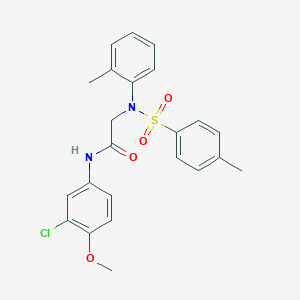 molecular formula C23H23ClN2O4S B4953995 N~1~-(3-chloro-4-methoxyphenyl)-N~2~-(2-methylphenyl)-N~2~-[(4-methylphenyl)sulfonyl]glycinamide 