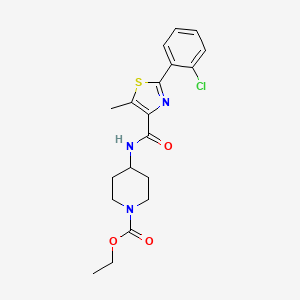 molecular formula C19H22ClN3O3S B4954128 ethyl 4-({[2-(2-chlorophenyl)-5-methyl-1,3-thiazol-4-yl]carbonyl}amino)-1-piperidinecarboxylate 