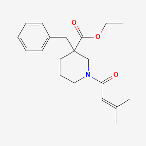 molecular formula C20H27NO3 B4954152 ethyl 3-benzyl-1-(3-methyl-2-butenoyl)-3-piperidinecarboxylate 