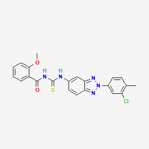 molecular formula C22H18ClN5O2S B4954256 N-{[2-(3-chloro-4-methylphenyl)-2H-benzotriazol-5-yl]carbamothioyl}-2-methoxybenzamide 