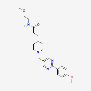 molecular formula C23H32N4O3 B4954311 N-(2-methoxyethyl)-3-(1-{[2-(4-methoxyphenyl)-5-pyrimidinyl]methyl}-4-piperidinyl)propanamide 