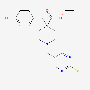 molecular formula C21H26ClN3O2S B4954348 ethyl 4-(4-chlorobenzyl)-1-{[2-(methylthio)-5-pyrimidinyl]methyl}-4-piperidinecarboxylate 
