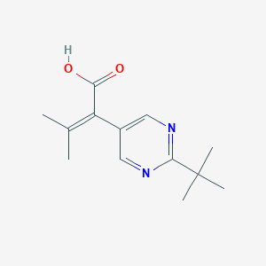molecular formula C13H18N2O2 B049545 5-Pyrimidineacetic acid, 2-(1,1-dimethylethyl)--alpha--(1-methylethylidene)-(9CI) CAS No. 122936-62-3