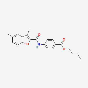 molecular formula C22H23NO4 B4954553 Butyl 4-[(3,5-dimethyl-1-benzofuran-2-carbonyl)amino]benzoate 