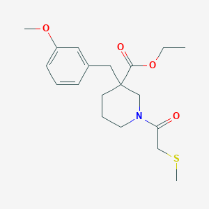 molecular formula C19H27NO4S B4954587 ethyl 3-(3-methoxybenzyl)-1-[(methylthio)acetyl]-3-piperidinecarboxylate 
