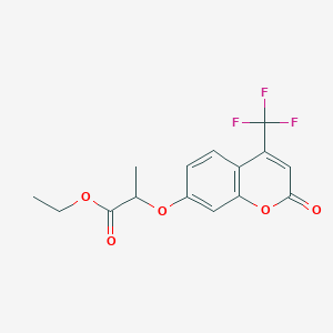 molecular formula C15H13F3O5 B4954597 ethyl 2-{[2-oxo-4-(trifluoromethyl)-2H-chromen-7-yl]oxy}propanoate 