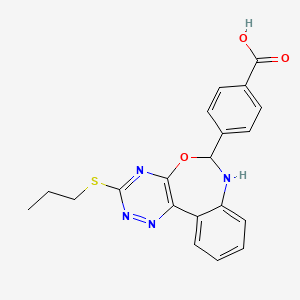 molecular formula C20H18N4O3S B4954656 4-[3-(propylthio)-6,7-dihydro[1,2,4]triazino[5,6-d][3,1]benzoxazepin-6-yl]benzoic acid 