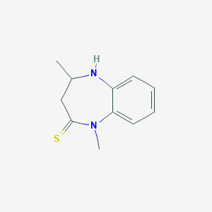molecular formula C11H14N2S B049547 2,5-dimethyl-2,3-dihydro-1H-1,5-benzodiazepine-4-thione CAS No. 123229-11-8