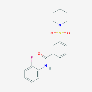 molecular formula C18H19FN2O3S B4954808 N-(2-fluorophenyl)-3-(1-piperidinylsulfonyl)benzamide 