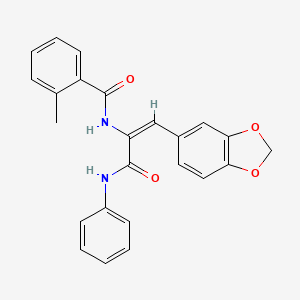 molecular formula C24H20N2O4 B4954831 N-[1-(anilinocarbonyl)-2-(1,3-benzodioxol-5-yl)vinyl]-2-methylbenzamide 