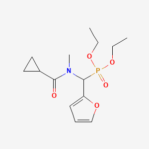 molecular formula C14H22NO5P B4954842 diethyl [[(cyclopropylcarbonyl)(methyl)amino](2-furyl)methyl]phosphonate 