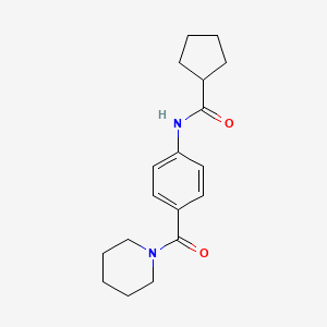 molecular formula C18H24N2O2 B4954855 N-[4-(piperidine-1-carbonyl)phenyl]cyclopentanecarboxamide 