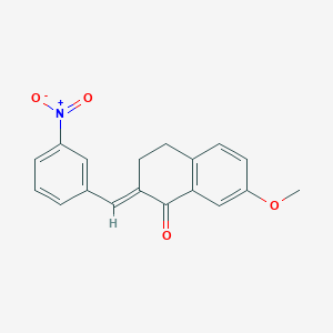 molecular formula C18H15NO4 B4955006 (2E)-7-Methoxy-2-[(3-nitrophenyl)methylidene]-1,2,3,4-tetrahydronaphthalen-1-one 