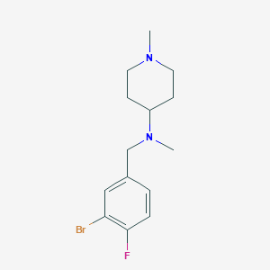 molecular formula C14H20BrFN2 B4955063 N-[(3-bromo-4-fluorophenyl)methyl]-N,1-dimethylpiperidin-4-amine 