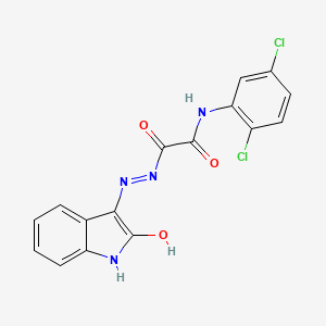 molecular formula C16H10Cl2N4O3 B4955088 N-(2,5-dichlorophenyl)-2-oxo-2-[2-(2-oxo-1,2-dihydro-3H-indol-3-ylidene)hydrazino]acetamide 