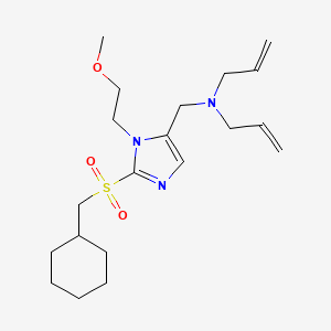 molecular formula C20H33N3O3S B4955152 N-allyl-N-{[2-[(cyclohexylmethyl)sulfonyl]-1-(2-methoxyethyl)-1H-imidazol-5-yl]methyl}-2-propen-1-amine 