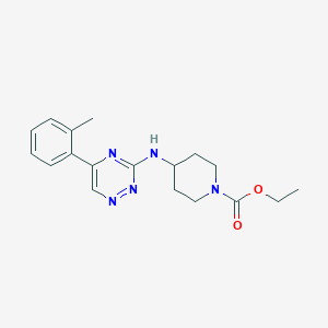 molecular formula C18H23N5O2 B4955173 Ethyl 4-[[5-(2-methylphenyl)-1,2,4-triazin-3-yl]amino]piperidine-1-carboxylate 