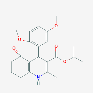 molecular formula C22H27NO5 B4955289 Propan-2-yl 4-(2,5-dimethoxyphenyl)-2-methyl-5-oxo-1,4,5,6,7,8-hexahydroquinoline-3-carboxylate 