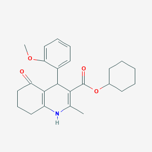 molecular formula C24H29NO4 B4955361 Cyclohexyl 4-(2-methoxyphenyl)-2-methyl-5-oxo-1,4,5,6,7,8-hexahydroquinoline-3-carboxylate 