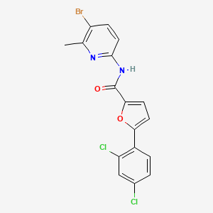 molecular formula C17H11BrCl2N2O2 B4955505 N-(5-bromo-6-methyl-2-pyridinyl)-5-(2,4-dichlorophenyl)-2-furamide 