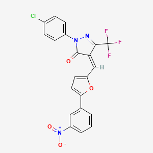2-(4-chlorophenyl)-4-{[5-(3-nitrophenyl)-2-furyl]methylene}-5-(trifluoromethyl)-2,4-dihydro-3H-pyrazol-3-one