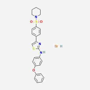 molecular formula C26H26BrN3O3S2 B4955575 N-(4-phenoxyphenyl)-4-(4-piperidin-1-ylsulfonylphenyl)-1,3-thiazol-2-amine;hydrobromide 