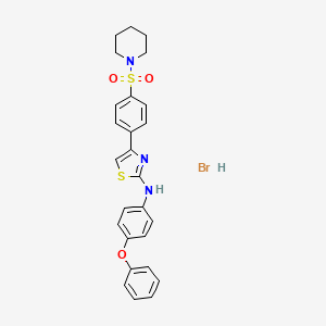 N-(4-phenoxyphenyl)-4-[4-(1-piperidinylsulfonyl)phenyl]-1,3-thiazol-2-amine hydrobromide
