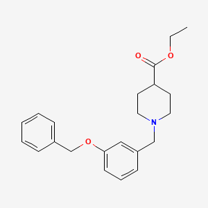 molecular formula C22H27NO3 B4955603 Ethyl 1-[3-(benzyloxy)benzyl]piperidine-4-carboxylate 