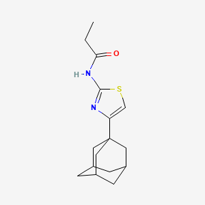 molecular formula C16H22N2OS B4955611 N-[4-(1-adamantyl)-1,3-thiazol-2-yl]propanamide 