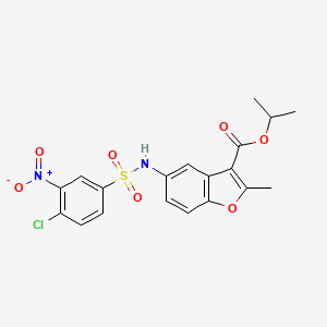 molecular formula C19H17ClN2O7S B4955740 propan-2-yl 5-[(4-chloro-3-nitrophenyl)sulfonylamino]-2-methyl-1-benzofuran-3-carboxylate 