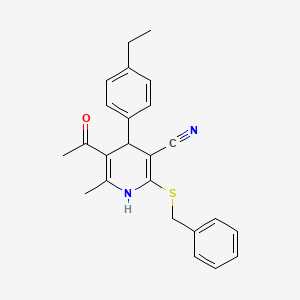 molecular formula C24H24N2OS B4955783 5-Acetyl-2-benzylsulfanyl-4-(4-ethylphenyl)-6-methyl-1,4-dihydropyridine-3-carbonitrile 