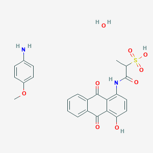 molecular formula C24H24N2O9S B4955804 1-[(4-Hydroxy-9,10-dioxoanthracen-1-yl)amino]-1-oxopropane-2-sulfonic acid;4-methoxyaniline;hydrate 