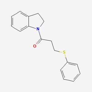 molecular formula C17H17NOS B4955909 1-(2,3-dihydro-1H-indol-1-yl)-3-(phenylsulfanyl)propan-1-one 