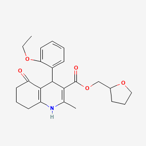 molecular formula C24H29NO5 B4955949 Tetrahydrofuran-2-ylmethyl 4-(2-ethoxyphenyl)-2-methyl-5-oxo-1,4,5,6,7,8-hexahydroquinoline-3-carboxylate 
