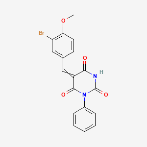molecular formula C18H13BrN2O4 B4956293 5-[(3-Bromo-4-methoxyphenyl)methylidene]-1-phenyl-1,3-diazinane-2,4,6-trione 