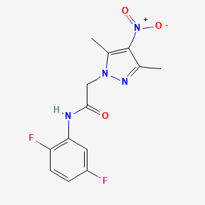 molecular formula C13H12F2N4O3 B4956343 N-(2,5-difluorophenyl)-2-(3,5-dimethyl-4-nitropyrazol-1-yl)acetamide 