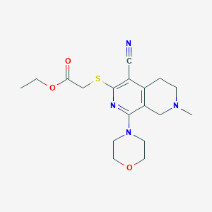 molecular formula C18H24N4O3S B4956754 ethyl 2-[(4-cyano-7-methyl-1-morpholin-4-yl-6,8-dihydro-5H-2,7-naphthyridin-3-yl)sulfanyl]acetate 