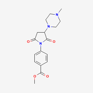 molecular formula C17H21N3O4 B4956782 Methyl 4-[3-(4-methylpiperazin-1-yl)-2,5-dioxopyrrolidin-1-yl]benzoate 